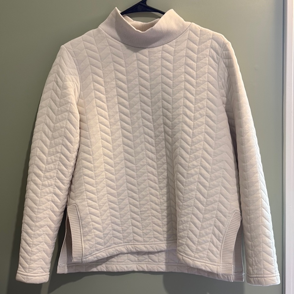 Women's Cream Quilted Sweater